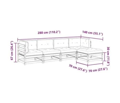 5-Osaline Aiadiivani Komplekt Patjadega, Ebatsuuga Puit