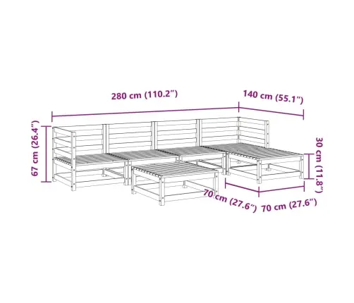 6-Daļīgs Dārza Dīvānu Komplekts, Egles Masīvkoks Vidaxl