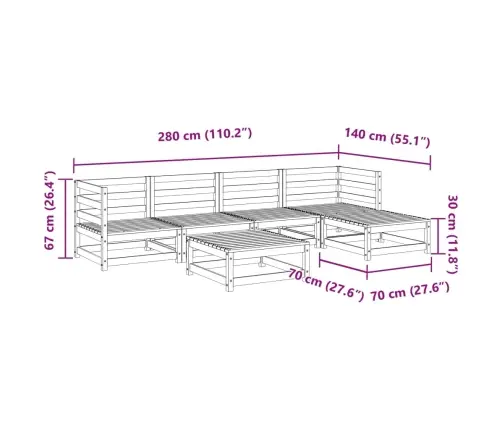 Sodo Sofos Komplektas, 6 Dalių, Impregnuota Pušies Mediena