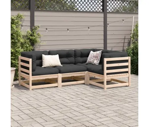 4-Daļīgs Dārza Dīvānu Komplekts, Priedes Masīvkoks Vidaxl