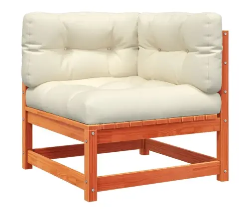 4-Daļīgs Dārza Dīvānu Komplekts, Matrači, Brūns Priedes Koks Vidaxl