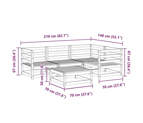 Sodo Sofos Komplektas, 5 Dalių, Douglas Eglės Masyvas
