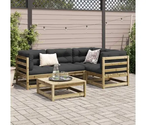 5-Daļīgs Dārza Dīvānu Komplekts, Impregnēts Priedes Koks Vidaxl