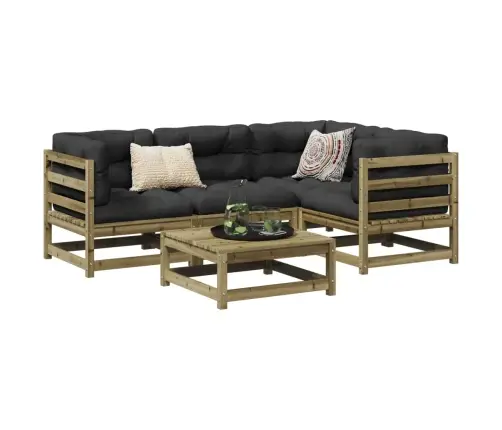 5-Daļīgs Dārza Dīvānu Komplekts, Impregnēts Priedes Koks Vidaxl