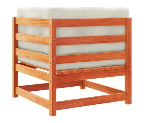 5-Daļīgs Dārza Dīvānu Komplekts, Matrači, Brūns Priedes Koks Vidaxl