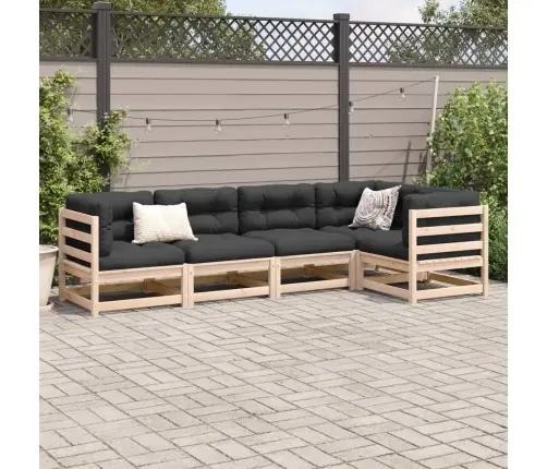 Sodo Sofos Komplektas, 5 Dalių, Pušies Medienos Masyvas