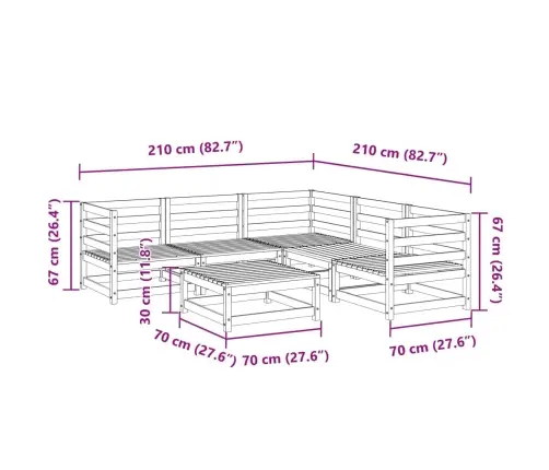 Sodo Sofos Komplektas, 6 Dalių, Douglas Eglės Masyvas