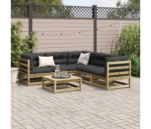 6-Daļīgs Dārza Dīvāna Komplekts, Impregnēts Priedes Koks Vidaxl