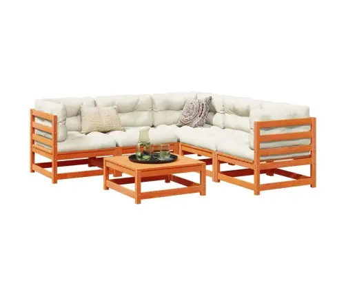 Sodo Komplektas Su Pagalvėlėmis, 6 Dalių, Vaško Rudas, Pušis