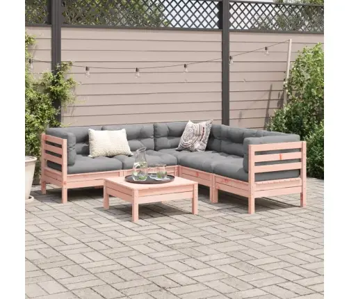 6-Daļīgs Dārza Dīvānu Komplekts, Matrači, Egles Masīvkoks Vidaxl