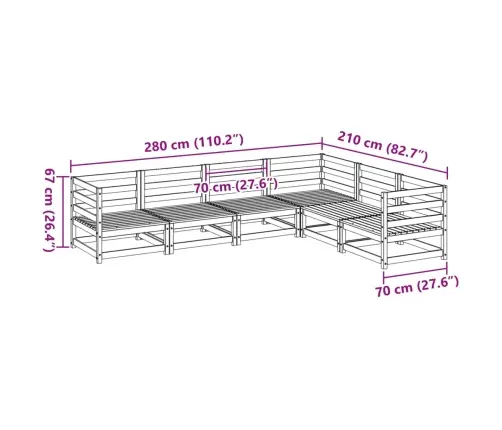6-Daļīgs Dārza Dīvānu Komplekts, Priedes Masīvkoks Vidaxl