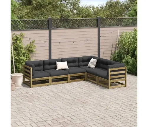 6-Daļīgs Dārza Dīvāna Komplekts, Impregnēts Priedes Koks Vidaxl