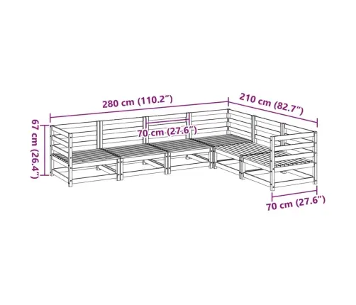 6-Daļīgs Dārza Dīvāna Komplekts, Impregnēts Priedes Koks Vidaxl