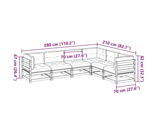 6-Osaline Aiadiivani Komplekt Patjadega, Ebatsuuga Puit