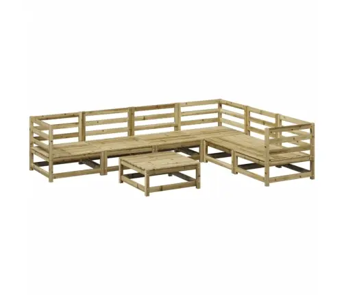 7-Daļīgs Dārza Dīvānu Komplekts, Impregnēts Priedes Koks Vidaxl