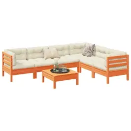 Sodo Komplektas Su Pagalvėlėmis, 7 Dalių, Vaško Rudas, Pušis