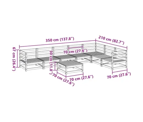 8-Osaline Aiadiivani Komplekt, Männipuit