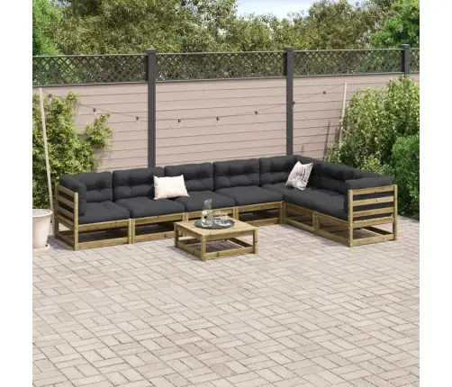 8-Daļīgs Dārza Dīvānu Komplekts, Impregnēts Priedes Koks Vidaxl