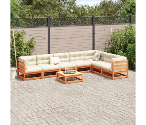 Sodo Sofos Komplektas Su Pagalvėlėmis, 8 Dalių, Vaško, Pušis