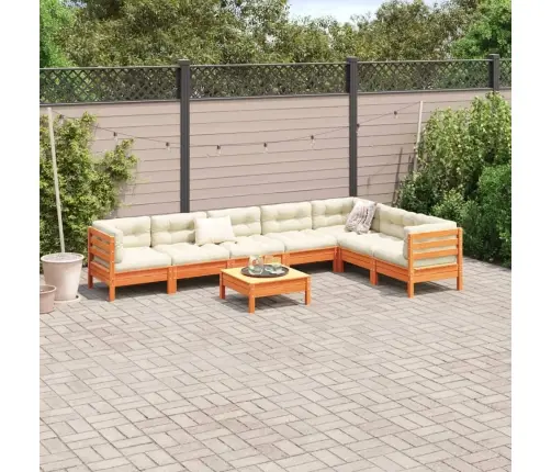 Sodo Sofos Komplektas Su Pagalvėlėmis, 8 Dalių, Vaško, Pušis