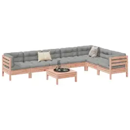 8-Daļīgs Dārza Dīvānu Komplekts, Matrači, Egles Masīvkoks Vidaxl