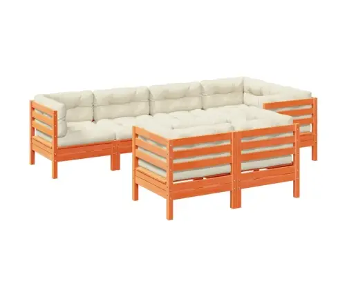 Sodo Komplektas Su Pagalvėlėmis, 7 Dalių, Vaško Rudas, Pušis