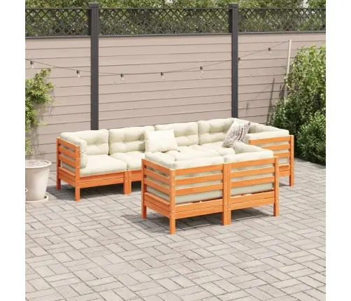 Sodo Komplektas Su Pagalvėlėmis, 7 Dalių, Vaško Rudas, Pušis