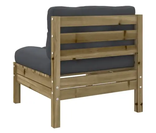 7-Daļīgs Dārza Dīvāna Komplekts Ar Matračiem, Impregnēta Priede Vidaxl