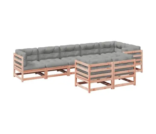 8-Daļīgs Dārza Dīvānu Komplekts, Matrači, Egles Masīvkoks Vidaxl