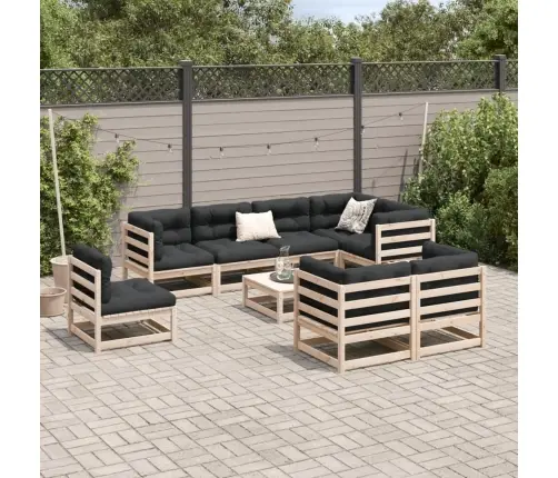 9-Daļīgs Dārza Dīvānu Komplekts, Priedes Masīvkoks Vidaxl