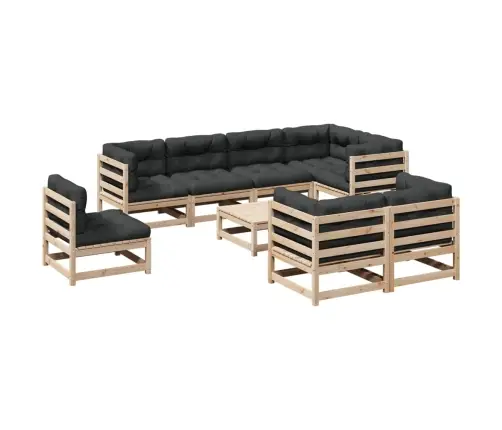 9-Osaline Aiadiivani Komplekt Patjadega, Männipuit