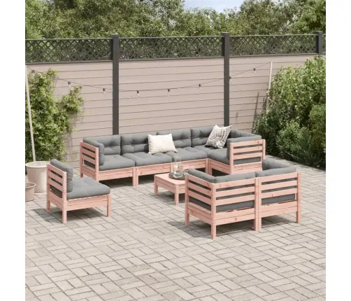 9-Daļīgs Dārza Dīvānu Komplekts, Matrači, Egles Masīvkoks Vidaxl