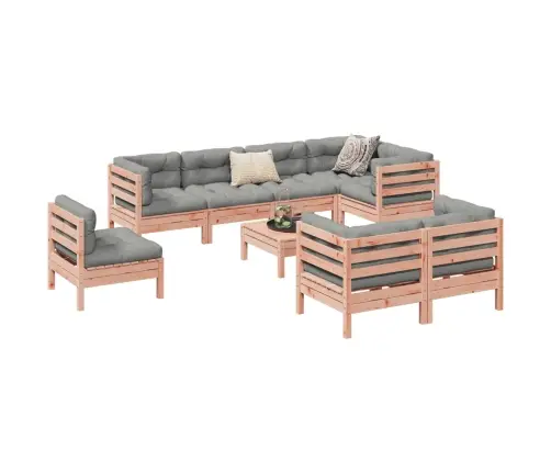 9-Daļīgs Dārza Dīvānu Komplekts, Matrači, Egles Masīvkoks Vidaxl