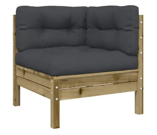 9-Daļīgs Dārza Dīvānu Komplekts Matrači Impregnēts Priedes Koks Vidaxl