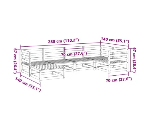 6-Daļīgs Dārza Dīvāna Komplekts, Impregnēts Priedes Koks Vidaxl