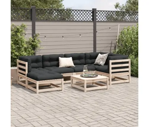 7-Osaline Aiadiivani Komplekt Patjadega, Männipuit