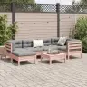 7-Daļīgs Dārza Dīvānu Komplekts, Matrači, Egles Masīvkoks Vidaxl