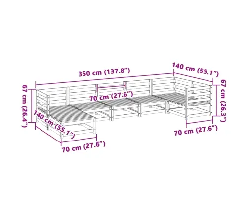 7-Osaline Aiadiivani Komplekt, Vahapruun, Männipuit