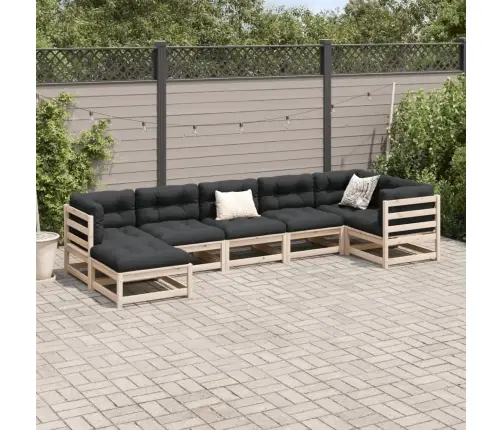 7-Osaline Aiadiivani Komplekt Patjadega, Männipuit