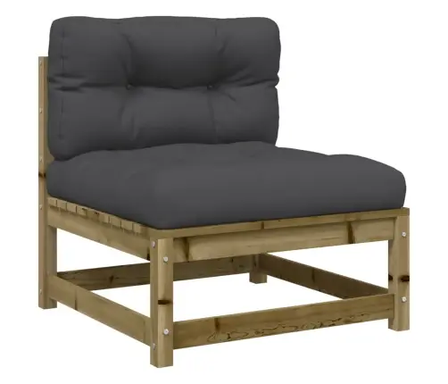 7-Daļīgs Dārza Dīvāna Komplekts Ar Matračiem, Impregnēta Priede Vidaxl