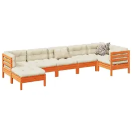 7-Osaline Aiadiivani Komplekt Patjadega, Vahapruun, Männipuit