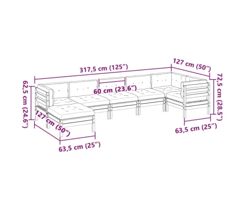 7-Osaline Aiadiivani Komplekt Patjadega, Ebatsuuga Puit