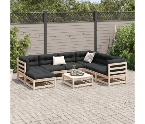 8-Osaline Aiadiivani Komplekt Patjadega, Männipuit