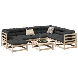 Sodo Sofos Komplektas Su Pagalvėlėmis, 8 Dalių, Pušies Masyvas