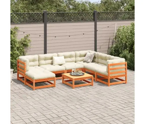 Sodo Sofos Komplektas Su Pagalvėlėmis, 8 Dalių, Vaško, Pušis