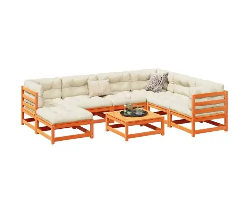 Sodo Sofos Komplektas Su Pagalvėlėmis, 8 Dalių, Vaško, Pušis