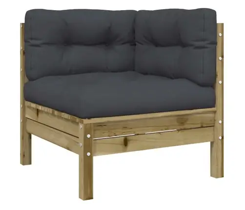 8-Daļīgs Dārza Dīvānu Komplekts Matrači Impregnēts Priedes Koks Vidaxl