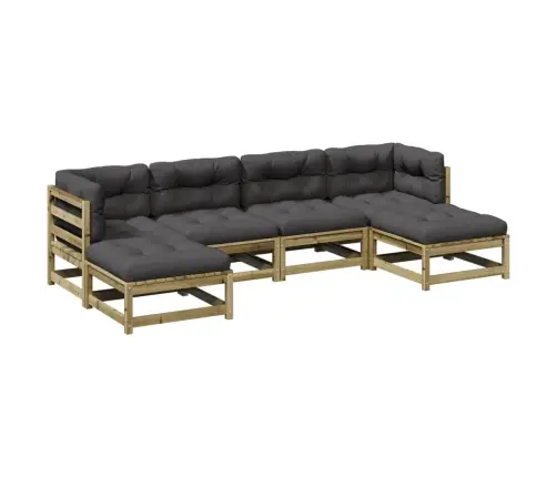 Sodo Sofos Komplektas Su Pagalvėlėmis, 6 Dalių, Pušis