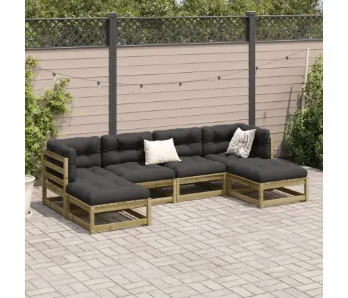 Sodo Sofos Komplektas Su Pagalvėlėmis, 6 Dalių, Pušis