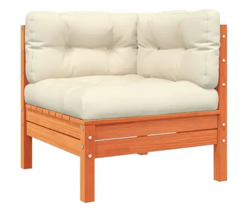 6-Daļīgs Dārza Dīvānu Komplekts, Matrači, Brūns Priedes Koks Vidaxl